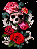 Full Diamond Painting kit - Skull and roses