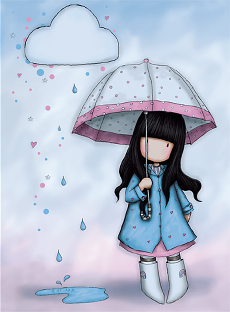 Full Diamond Painting kit - Gorjuss girl - Puddles of Love