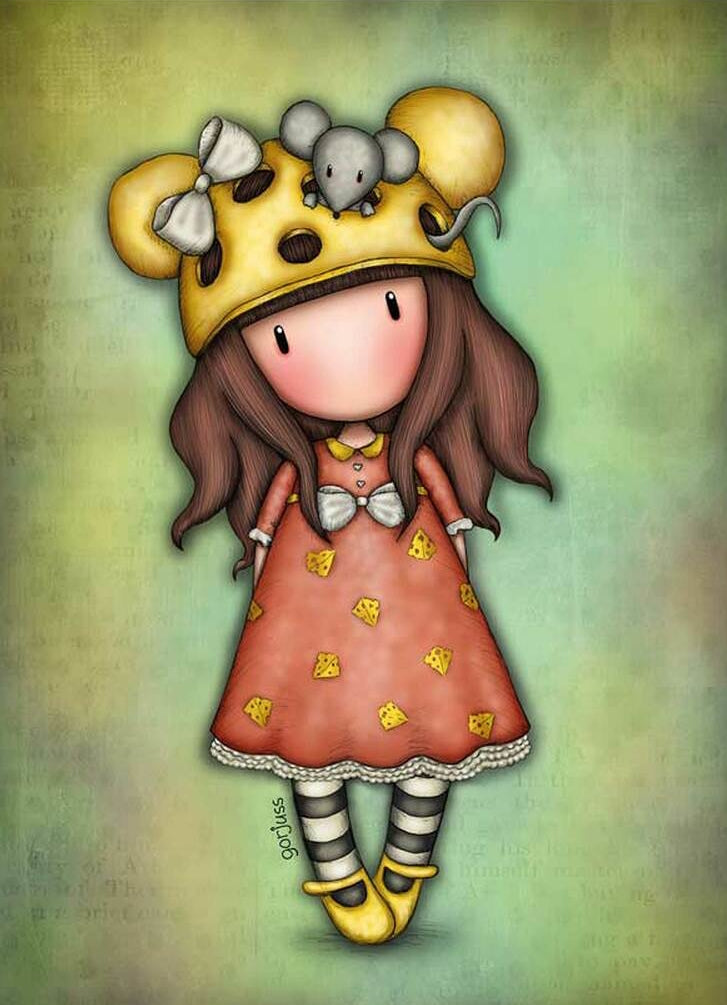Full Diamond Painting kit - Gorjuss girl - Peek-A-Boo