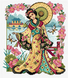 Full Diamond Painting kit - Flower of the East Geisha