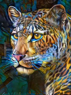Full Diamond Painting kit - Fierce cheetah