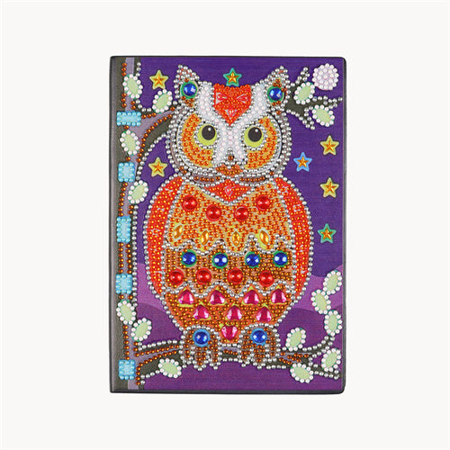 DIY Diamond Painting Notebook - Owl (No lines)