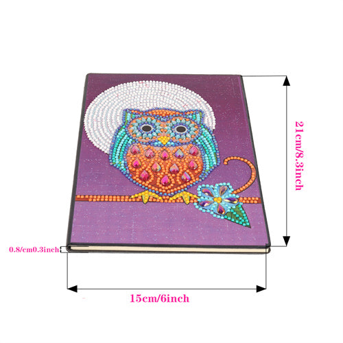 DIY Diamond Painting Notebook - Owl (No lines)
