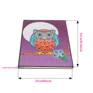DIY Diamond Painting Notebook - Owl (No lines)
