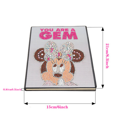 DIY Diamond Painting Notebook - Minnie (No lines)