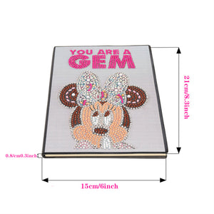 DIY Diamond Painting Notebook - Minnie (No lines)