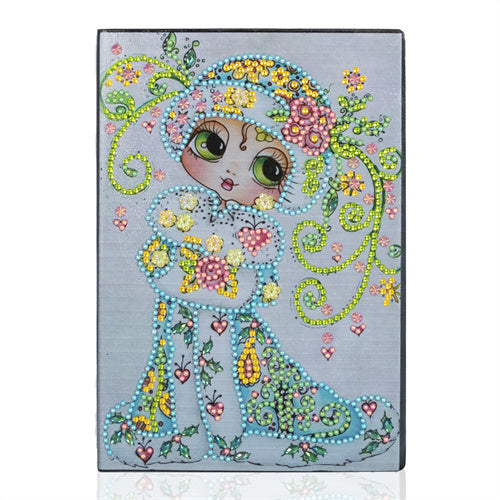 DIY Diamond Painting Notebook - Flower girl (No lines)