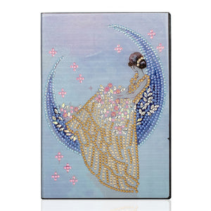 DIY Diamond Painting Notebook - Moon girl (No lines)