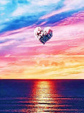 Full Diamond Painting kit - Heart cloud on the sea