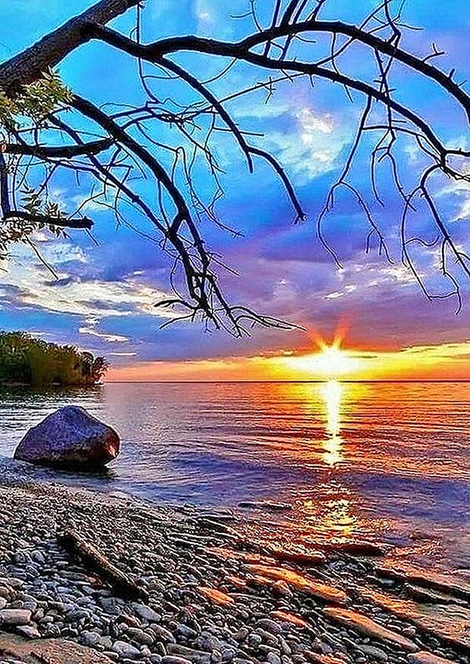 Full Diamond Painting kit - Sunset by the sea