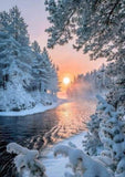 Full Diamond Painting kit - River in winter