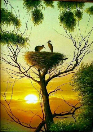 Full Diamond Painting kit - Bird's nest