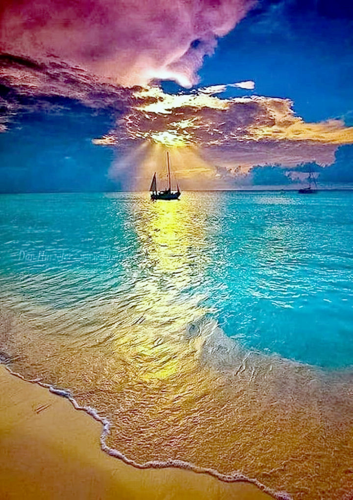 Full Diamond Painting kit - Sailing ship on the sea