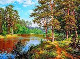 Full Diamond Painting kit - Riverside scenery