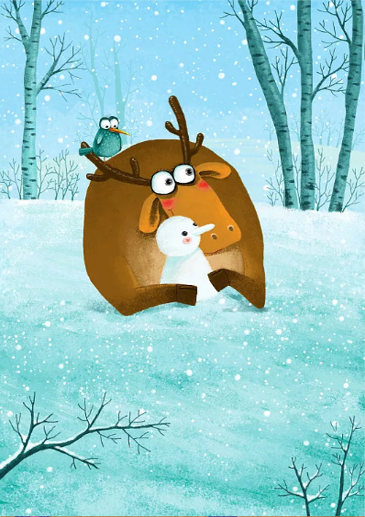 Full Diamond Painting kit - Ox and snowman