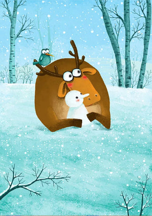 Full Diamond Painting kit - Ox and snowman