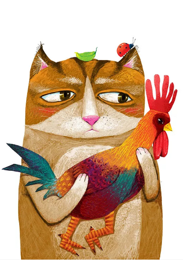 Full Diamond Painting kit - Cat and chicken