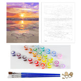 DIY Painting by number kit | Pink beach