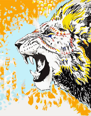 DIY Painting by number kit | Lion head