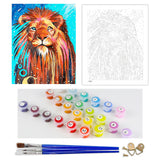 DIY Painting by number kit | Colored lion