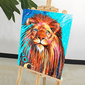 DIY Painting by number kit | Colored lion
