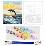 DIY Painting by number kit | Dolphin jumping