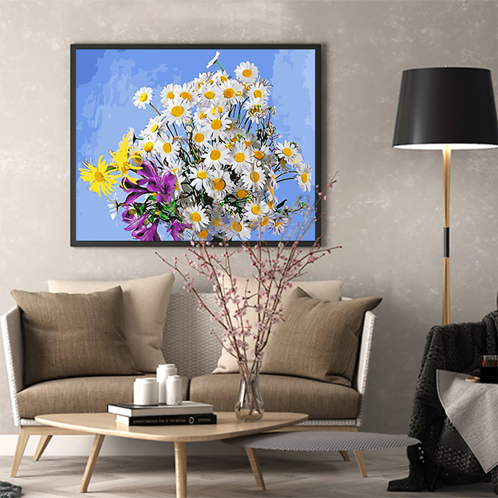DIY Painting by number kit | Daisy flower