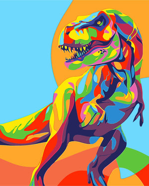 DIY Painting by number kit | Watercolor dinosaur