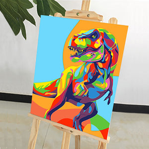 DIY Painting by number kit | Watercolor dinosaur