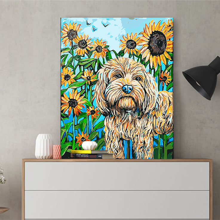DIY Painting by number kit | Labrador Poodle