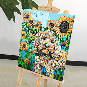 DIY Painting by number kit | Labrador Poodle