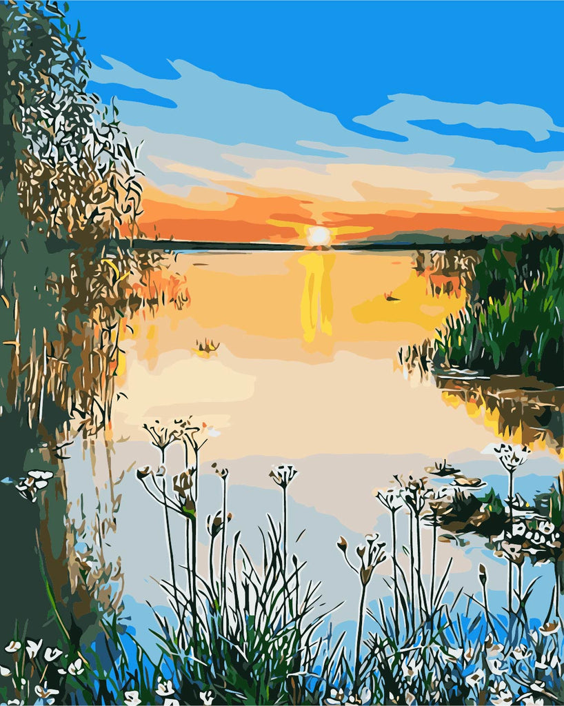 DIY Painting by number kit | Secluded lake