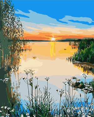 DIY Painting by number kit | Secluded lake