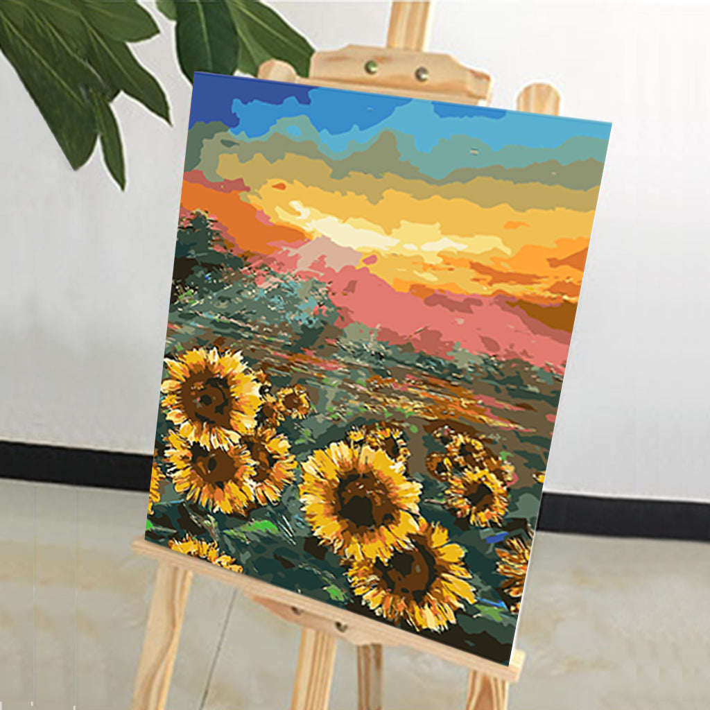 DIY Painting by number kit | Sunflower garden