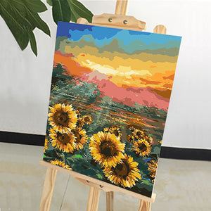 DIY Painting by number kit | Sunflower garden