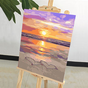 DIY Painting by number kit | Pink beach