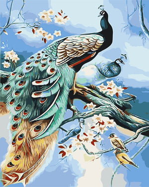 DIY Painting by number kit | Peacocks and birds