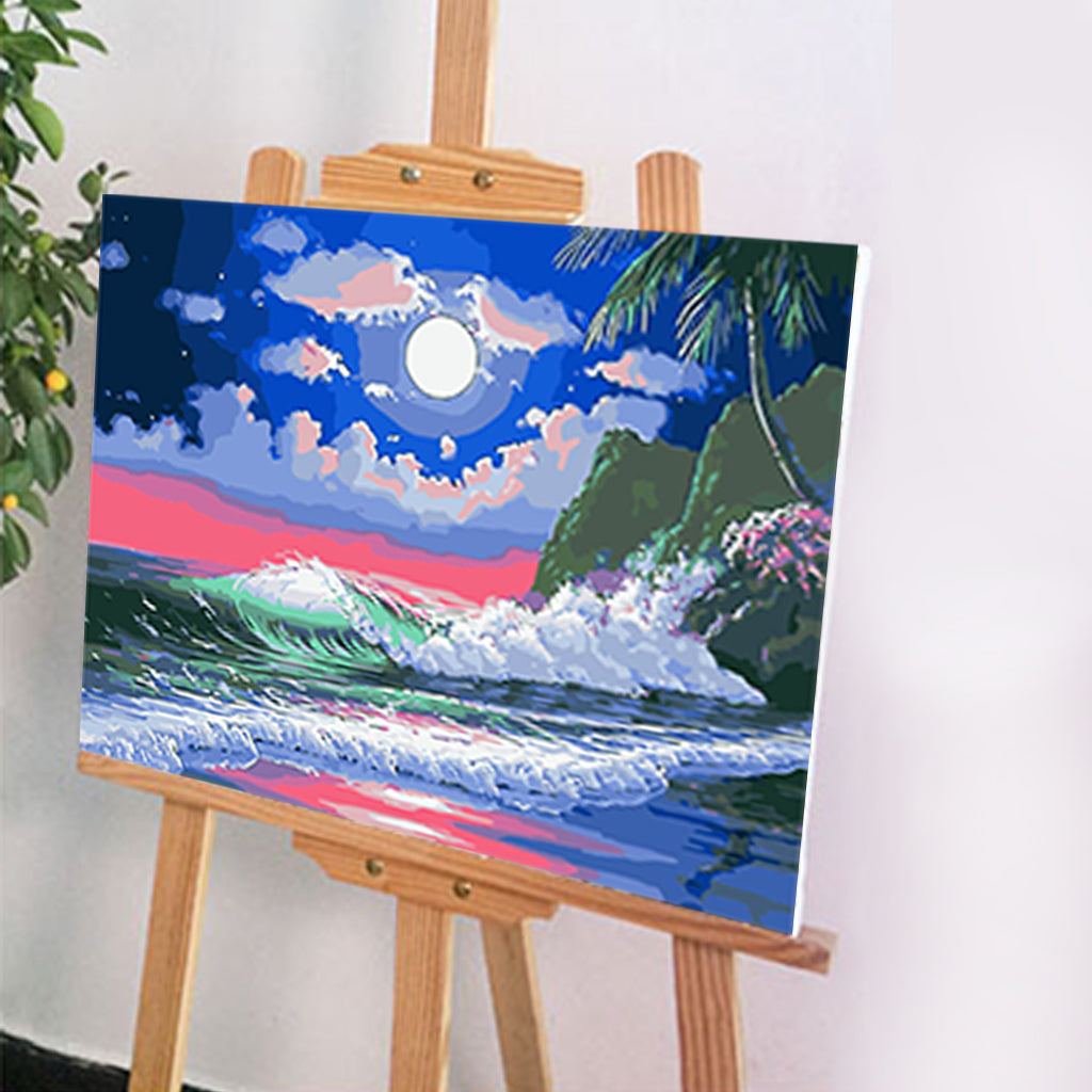 DIY Painting by number kit | The sea under the night light