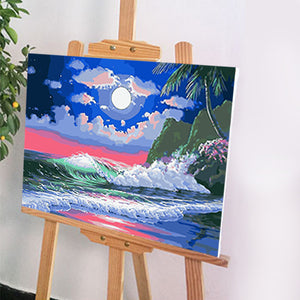 DIY Painting by number kit | The sea under the night light