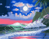 DIY Painting by number kit | The sea under the night light