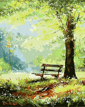 DIY Painting by number kit | Deep mountain green forest