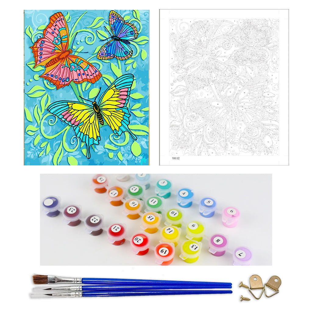 DIY Painting by number kit | Butterflies