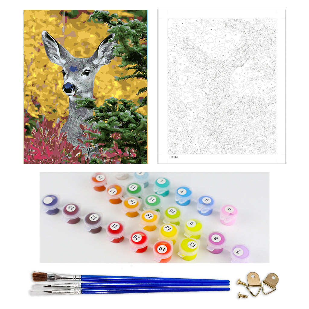 DIY Painting by number kit | Cute little deer