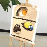 DIY Painting by number kit | Three magpies