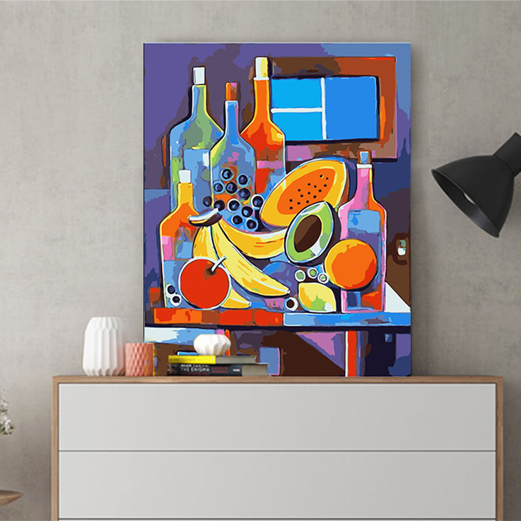 DIY Painting by number kit | Fruits and wines on the table