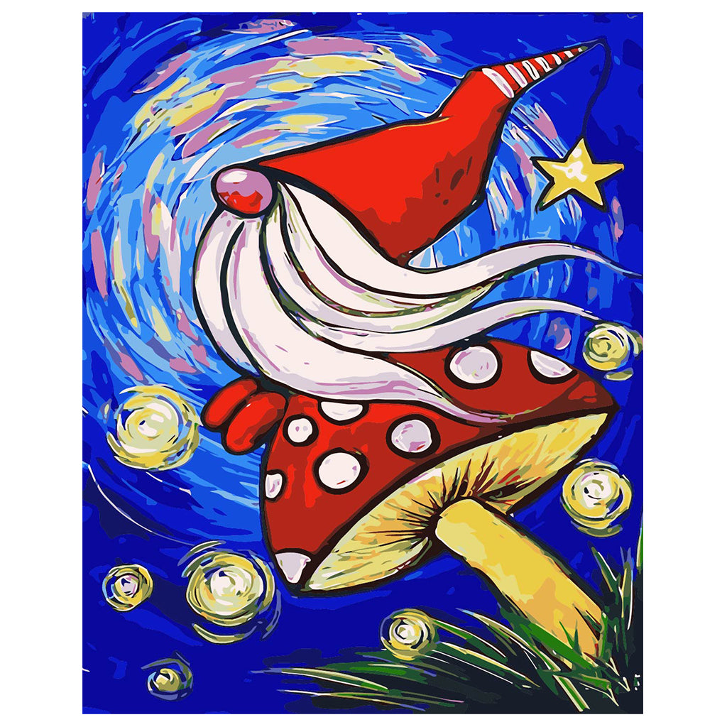 DIY Painting by number kit | Mushroom Elf