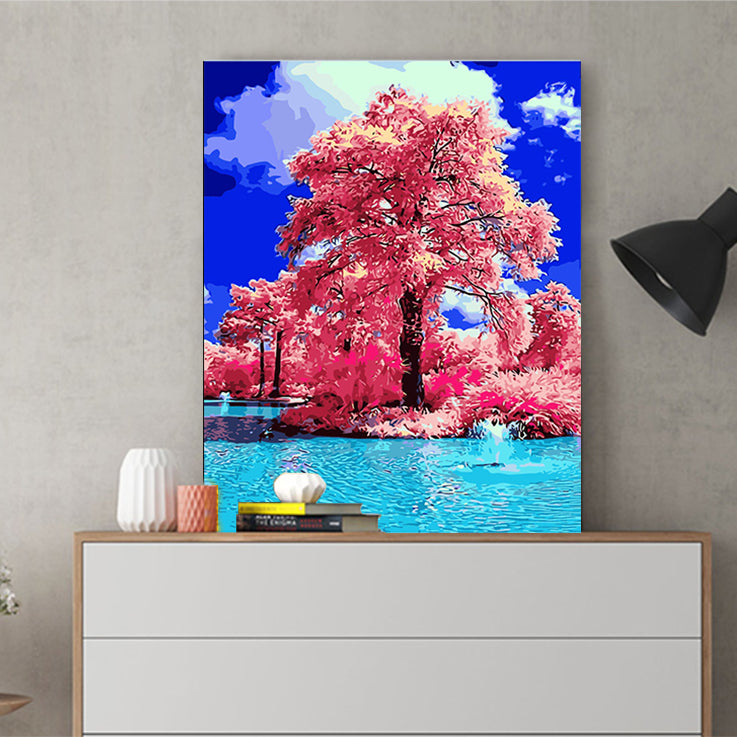 DIY Painting by number kit | Red Maple Trees