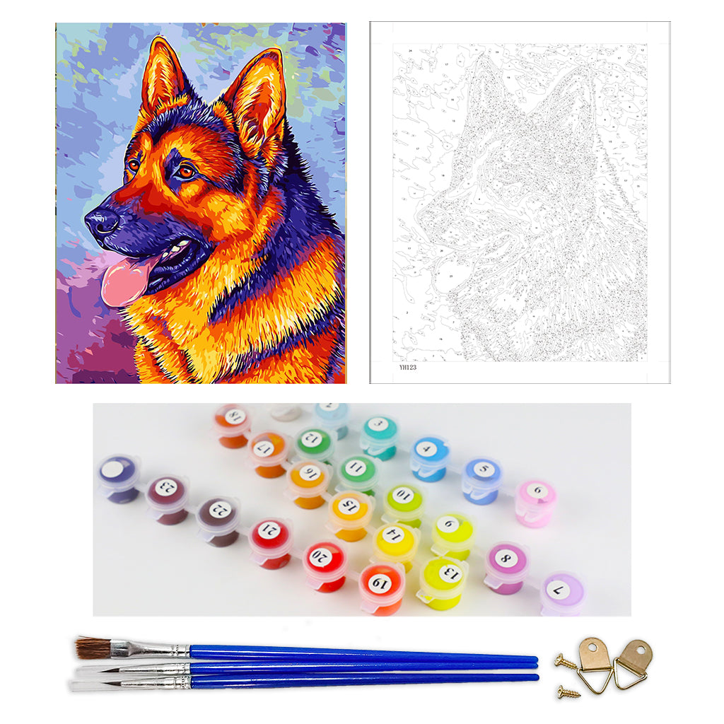 DIY Painting by number kit | German Shepherd dog