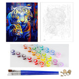 DIY Painting by number kit | Tiger Father and Son