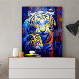 DIY Painting by number kit | Tiger Father and Son